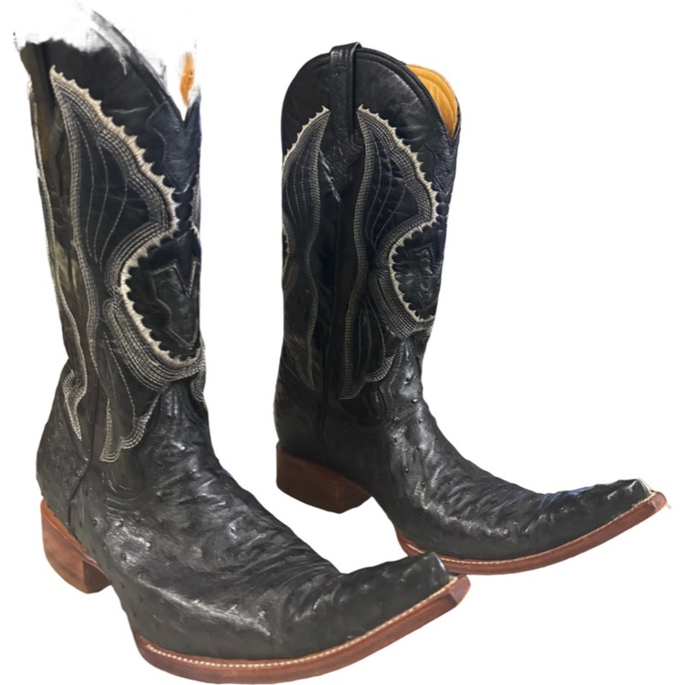 Vargas Men's 14” Full Quill Ostrich Western Boots Size 9